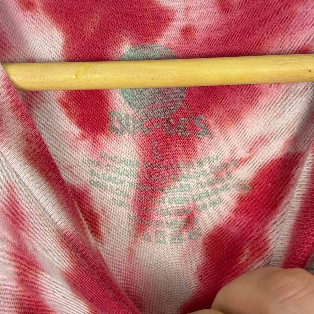 Buc-ees Tie Dye Graphic Red T Shirt Baseball Americana Patriotic Texas L - Picture 5 of 6